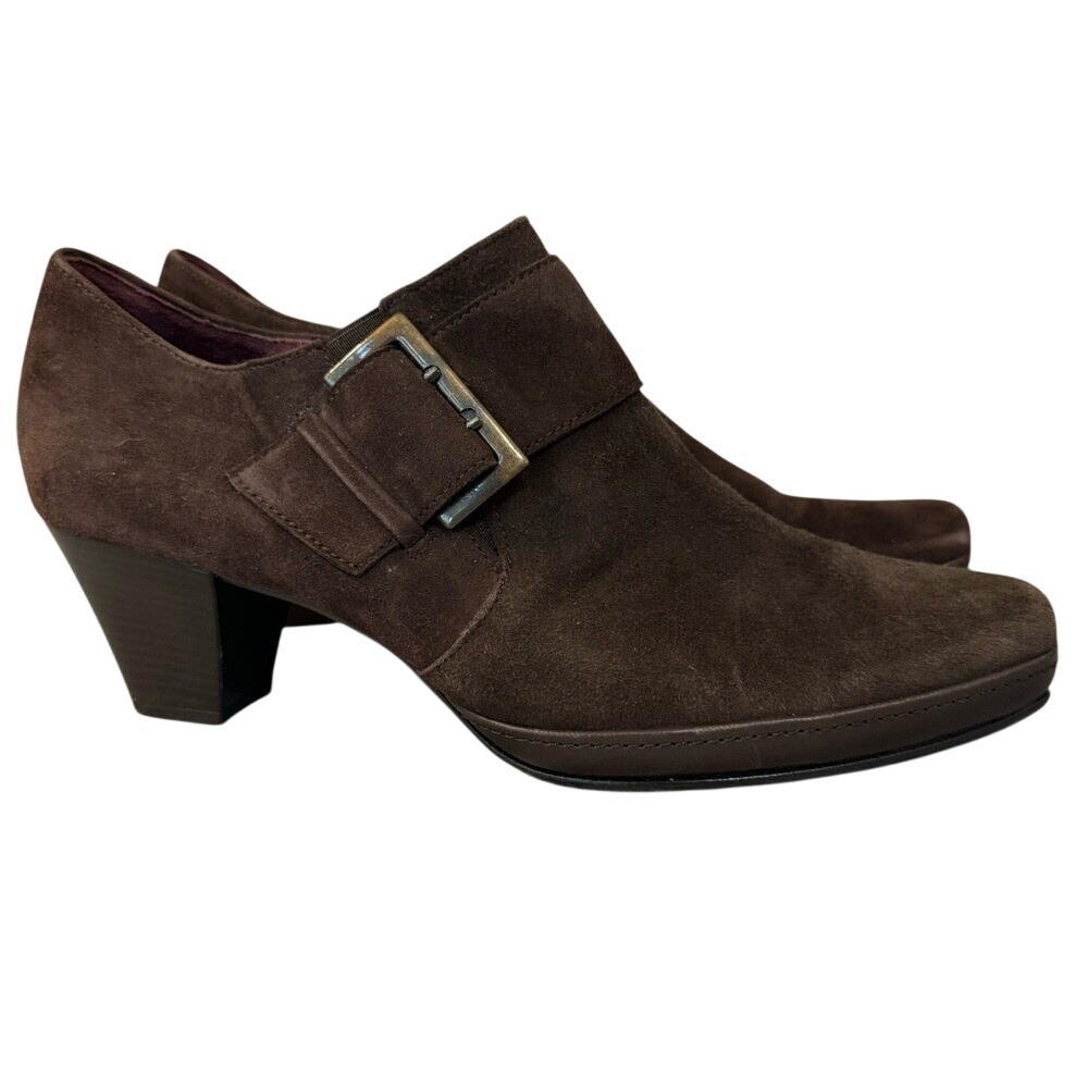 GABOR Brown Suede‎ Women's Shoes, Side Buckle, Size 7, EUC